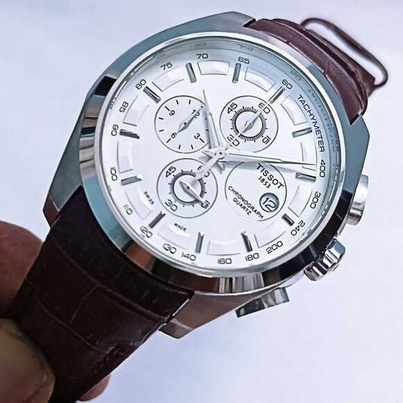 NEW STOCK - TISSOT Swiss Chronograph Tachymeter Quartz Formal Men's Wristwatch - Picture 2 of 9